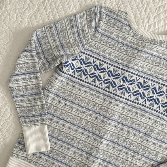 L.L. Bean Nordic Fair Isle Cashmere Blend Cardigan Button Down Sweater - Picture 10 of 11